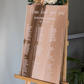 Mirror Rose Gold Acrylic Seating Chart